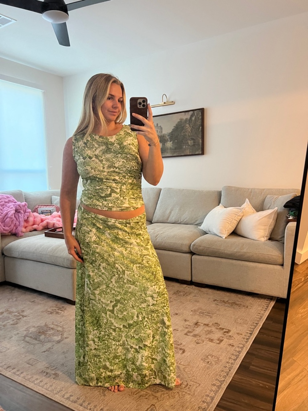 Green Steve Madden Maxi Skirt - Sleeveless Two-Piece Set